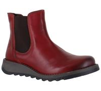 Fly London Salv Womens Ladies Red Leather Wedge Chelsea Ankle Boots Size UK 4-8