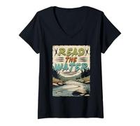 Women's Fly Tying Fly Fishing Read The Water V-Neck T-Shirt
