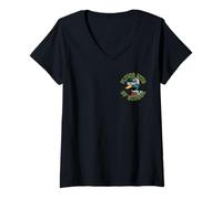 Women's Flying Into 100 Days of School Cool Student Duck Back to V-Neck T-Shirt