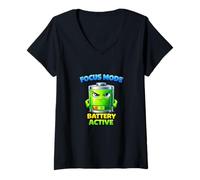 Women's Focused Energy Mode Character V-Neck T-Shirt