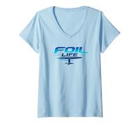Women's Foil Life Hydrofoil Water Sport Board Rider V-Neck T-Shirt