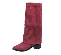 Womens Fold Over Shark Boots Ladies Wedge Footwear Female Shark Lock Shoes