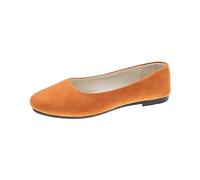 Women's Fold up Flats Loafers Wide Fit Slip-on Portable Pumps Summer Comfortable Outdoor Walking Shoes Ballerina Pumps Lightweight Work Wide Width Loafer Orange