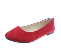 Womens Fold up Pumps Roll up Shoes Foldable Ballet Flats, Portable Ladies Slip On LoafersShoes for Ladies (Red 3 UK)