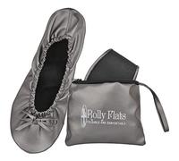 Women's Foldable Flats - Portable Ballet Slippers Shoes for Travel, Wedding - Fits in Purse (M, Space Grey)