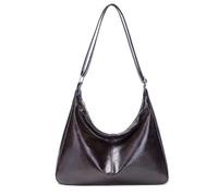 Women's foldable vegan leather Hobo bag, multi-directional sloping shoulder wallet and tote bag, large capacity handbag, Coffee