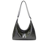 Women's foldable vegan leather Hobo bag, multi-directional sloping shoulder wallet and tote bag, large capacity handbag, Green