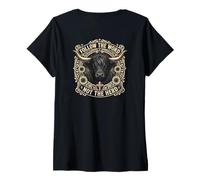 Women's Follow The Word Not The Herd Christian Bible Verse Scripture V-Neck T-Shirt