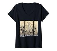 Womens Follow The Word Not The Herd Christian Faith Bible Verse V-Neck T-Shirt