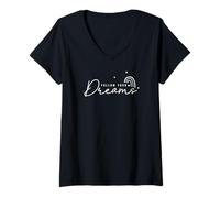 Womens Follow Your Dreams Rainbow Inspirational Positive Quote V-Neck T-Shirt