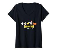Womens Foodie Chef Livestock Breeder Development of Chickens V-Neck T-Shirt