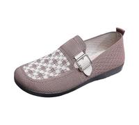 Women's Foot Stirrup Casual Comfortable Cotton Lightweight Round Head Flat Heel Soft Bottom Casual Shoes Wide Shoes Women (Khaki, 5)