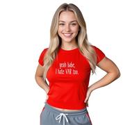 Womens Football Baby Tee Funny Yeah Babe I Hate VAR Too England European Short T Shirt
