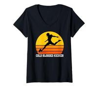 Women's Football Kicker, Cold Blooded Kicker, Funny Kicking Tee V-Neck T-Shirt