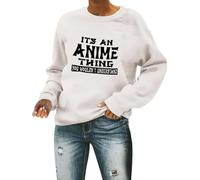 Women's Football Lover It's An Anime Thing You Wouldn'T Understand Pullover Sweatshirts for Women Graphic Football Mom Baseball Y2K Gameday Football Season Football Gameday Game Day White