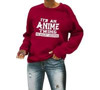Women's Football Lover It's An Anime Thing You Wouldn'T Understand Pullover Sweatshirts for Women Graphic Football Mom Baseball Y2K Gameday Football Season Football Gameday Game Day Red
