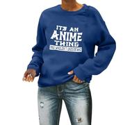Women's Football Lover It's An Anime Thing You Wouldn'T Understand Pullover Sweatshirts for Women Graphic Football Mom Baseball Y2K Gameday Football Season Football Gameday Game Day Blue