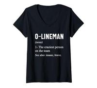 Womens Football Offensive O-Lineman Definition Funny Sports Lineman V-Neck T-Shirt
