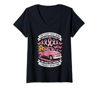 Womens for Every Fight Won I Proudly Wear Pink Support Awareness V-Neck T-Shirt
