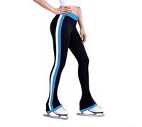 Women's For Figure Skating Training Pants With Waterproof Stripe Detail, Fitted Polyester Leggings For Ice Rink Training And Coaching Activities(XL)