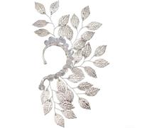 Women's for Leaf Ear Cuff No Piercing for crystal Handmade Vintage Gold | Antique finish metal Ear Clip Lightweight ergonomic fit Single piece Adjustable for unpierced ears Size 14x14x16cm