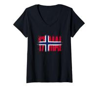 Womens For Proud Norwegian on 17 May or Syttende Mai A Norway Flag V-Neck T-Shirt
