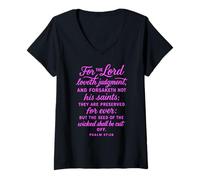 Women's for The Lord Loveth Judgment Psalm 37:28 Bible Scripture God V-Neck T-Shirt