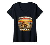 Women's for The Record I'm an Absolute Joy - Angry Cat, Sarcasm V-Neck T-Shirt