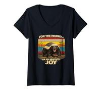 Women's for The Record I'm an Absolute Joy - Honey Badger, Sarcasm V-Neck T-Shirt