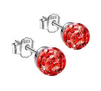 Women's For Women Anniversary Christmas Birthday Valentine's Day 6mm Earrings Earrings Lighted Christmas Earrings for Women (Red, One Size)