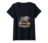 Women's Ford Mustang Boss USA V-Neck T-Shirt