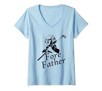Women's Fore Father Funny George Washington Golfer V-Neck T-Shirt
