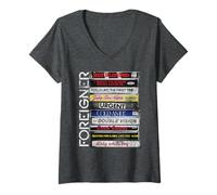 Womens Foreigner Classic Hit Songs 80s Rock Band V-Neck T-Shirt
