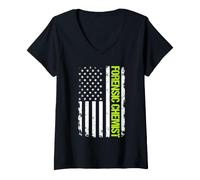 Women's Forensic Chemist USA Flag V-Neck T-Shirt