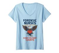 Womens Forensic Nurse Practitioner Every Patient Counts Coroner V-Neck T-Shirt
