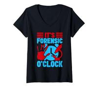 Women's Forensic Science Major Forensic O´Clock Forensics V-Neck T-Shirt