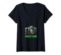 Women's Forest Core Camera Nature Vision Explorer Art V-Neck T-Shirt