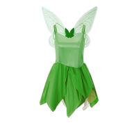 Women's Forest Fairy Costume Pretty Pixie Princess Cosplay Sexy Tube Dress with Wings Halloween Themed Party Dress (I-Green, S)