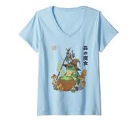 Women's Forest Witch Frog Goblincore Cottagecore Magic Aesthetic V-Neck T-Shirt
