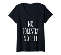 Womens Forestry Lover Men Women Kids Logging Forest Ranger Work V-Neck T-Shirt