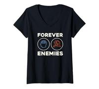Womens Forever Enemies Socialism Doesn't Work V-Neck T-Shirt
