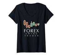 Womens Forex Trading Swing Trader Money Mindset Design V-Neck T-Shirt