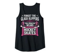 Women's Forget Glass Slippers Princess Wears Hockey Skates Funny Tank Top