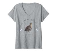 Womens Forget-Me-Not Quail Farm V-Neck T-Shirt