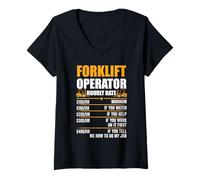Womens Forklift Operator Hourly Rate Warehouse Logistic Worker V-Neck T-Shirt