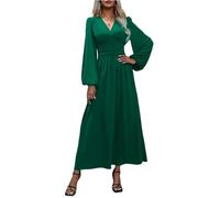 Women's Formal V Neck Empire Waist Maxi Dress Ladies Autumn Winter Elegant Long Bell Sleeve Slit Party Dresses,Holiday Dresses For Women Uk Animal Print Dress Slit Maternity Summer A-Line,u1203k