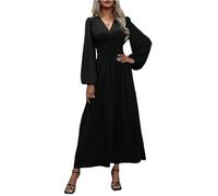 Women's Formal V Neck Empire Waist Maxi Dress Ladies Autumn Winter Elegant Long Bell Sleeve Slit Party Dresses,Holiday Dresses For Women Uk Animal Print Dress Slit Maternity Summer A-Line,u1190k