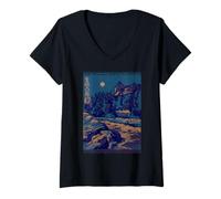 Women's Forms of Life Written in Japanese Symbols. BITMAP V-Neck T-Shirt