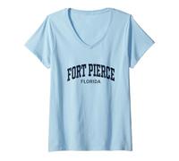 Women's Fort Pierce Florida Vintage V-Neck T-Shirt