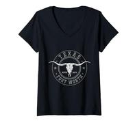 Women's Fort Worth Texas Vintage Pride V-Neck T-Shirt